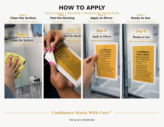 Daily Grooming Routine Mirror Cling for Boys – Confidence Habit Chart