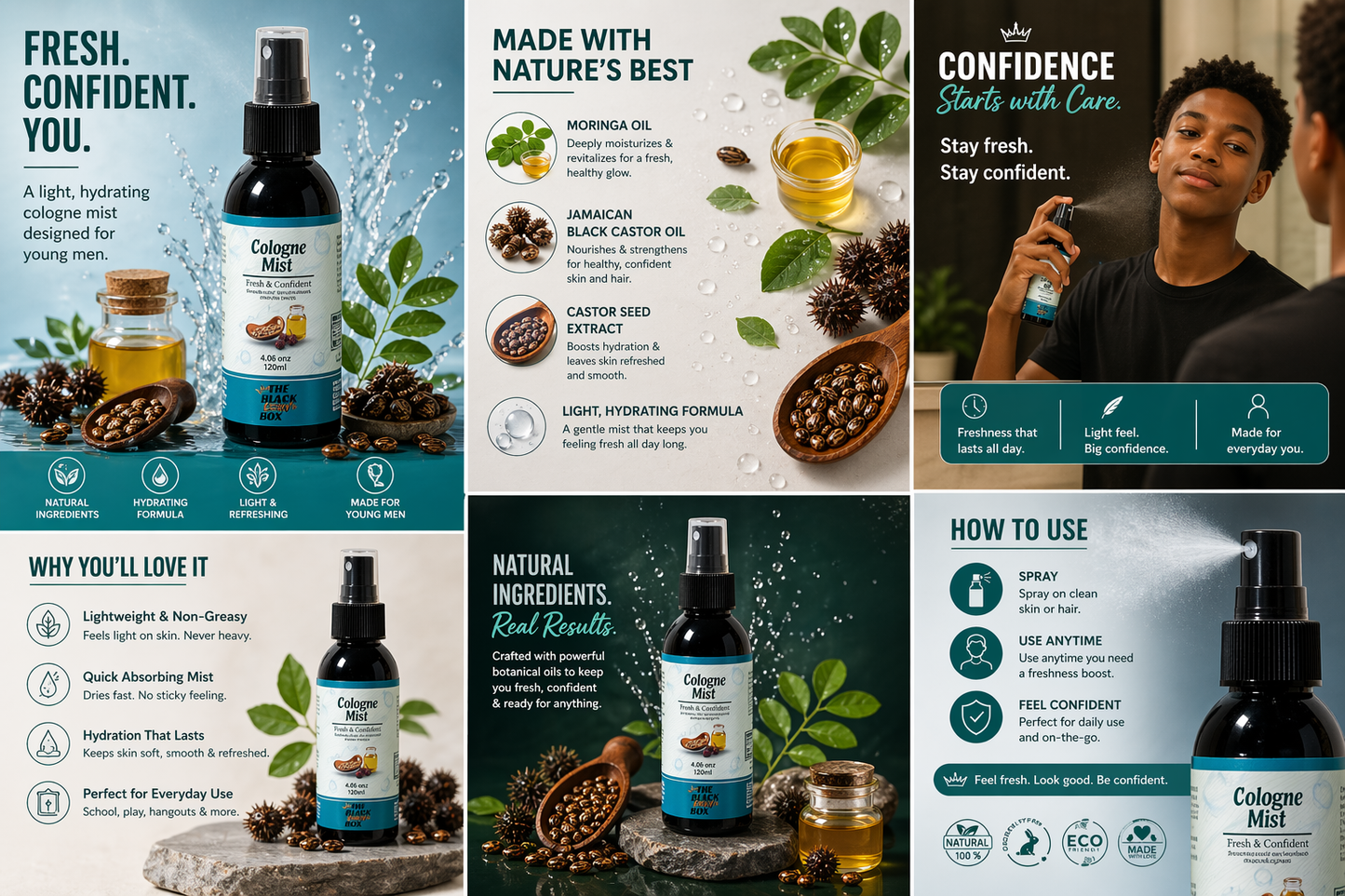 Cologne Mist – Fresh & Confident | Lightweight Daily Fragrance for Teen Boys (120 ml)