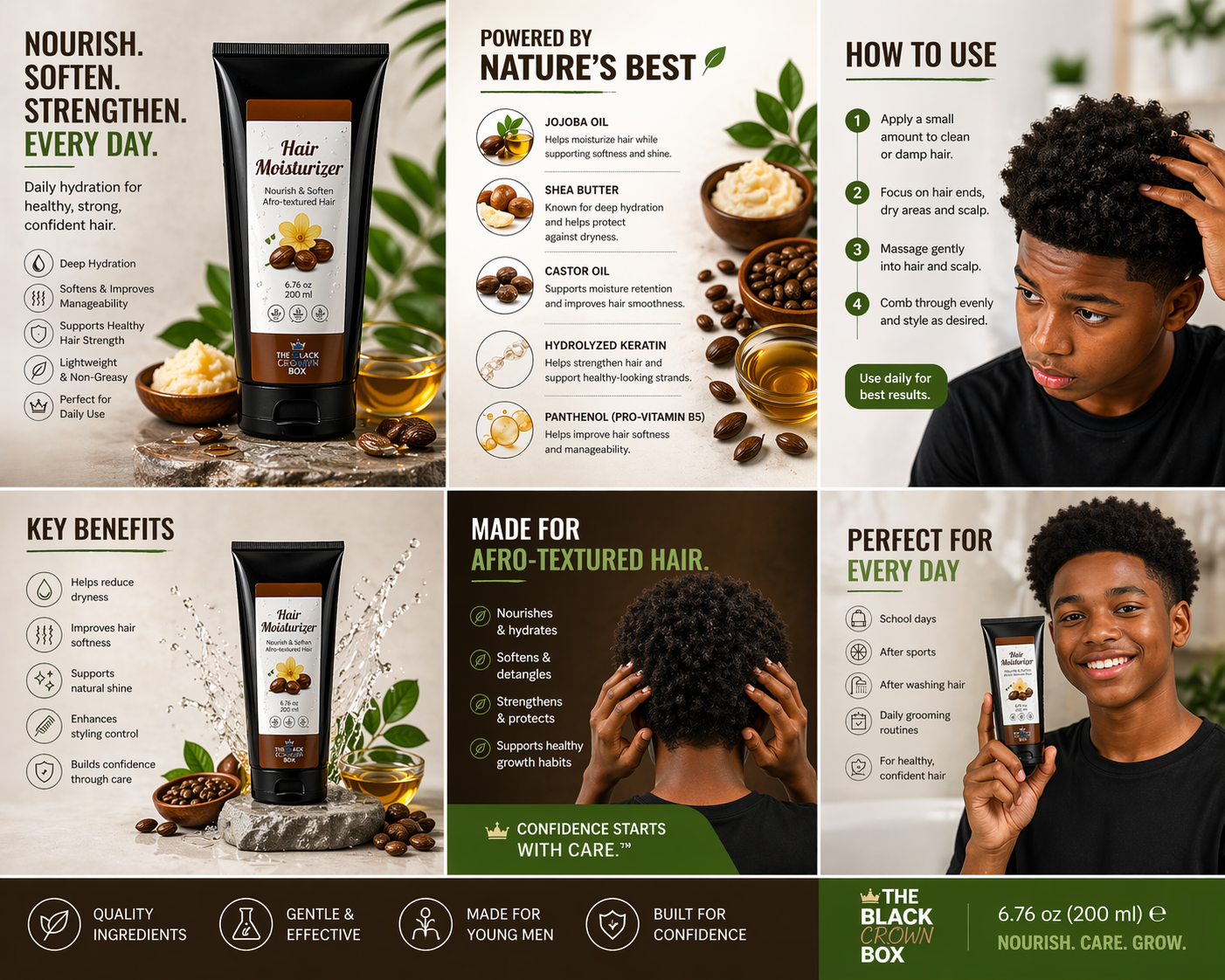 Hair Moisturizer – Nourish & Soften Afro-Textured Hair | Daily Hydration & Strength (200 ml)