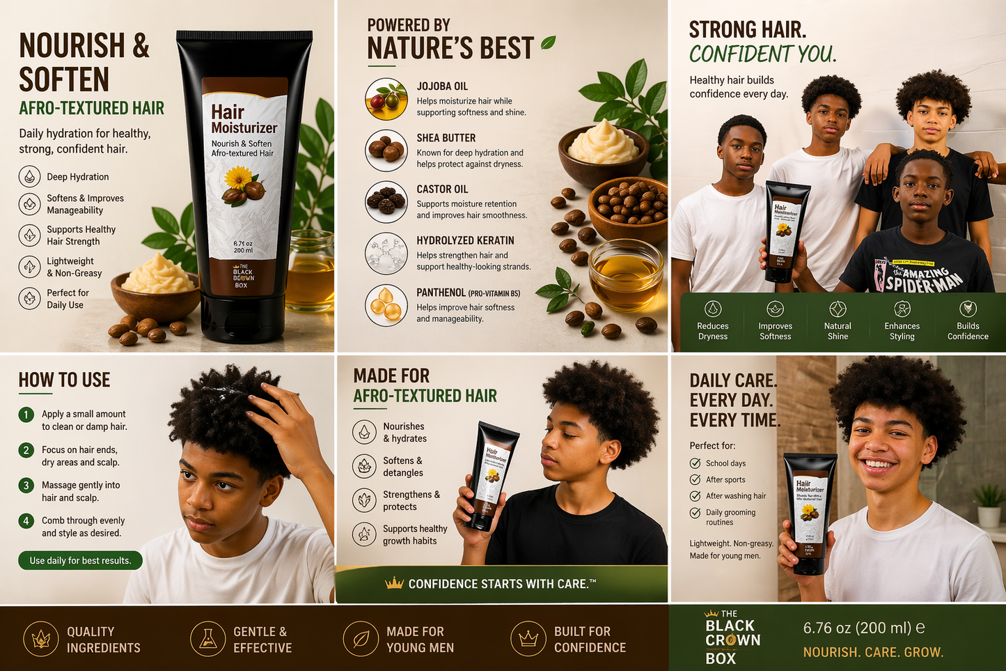 Hair Moisturizer – Nourish & Soften Afro-Textured Hair | Daily Hydration & Strength (200 ml)