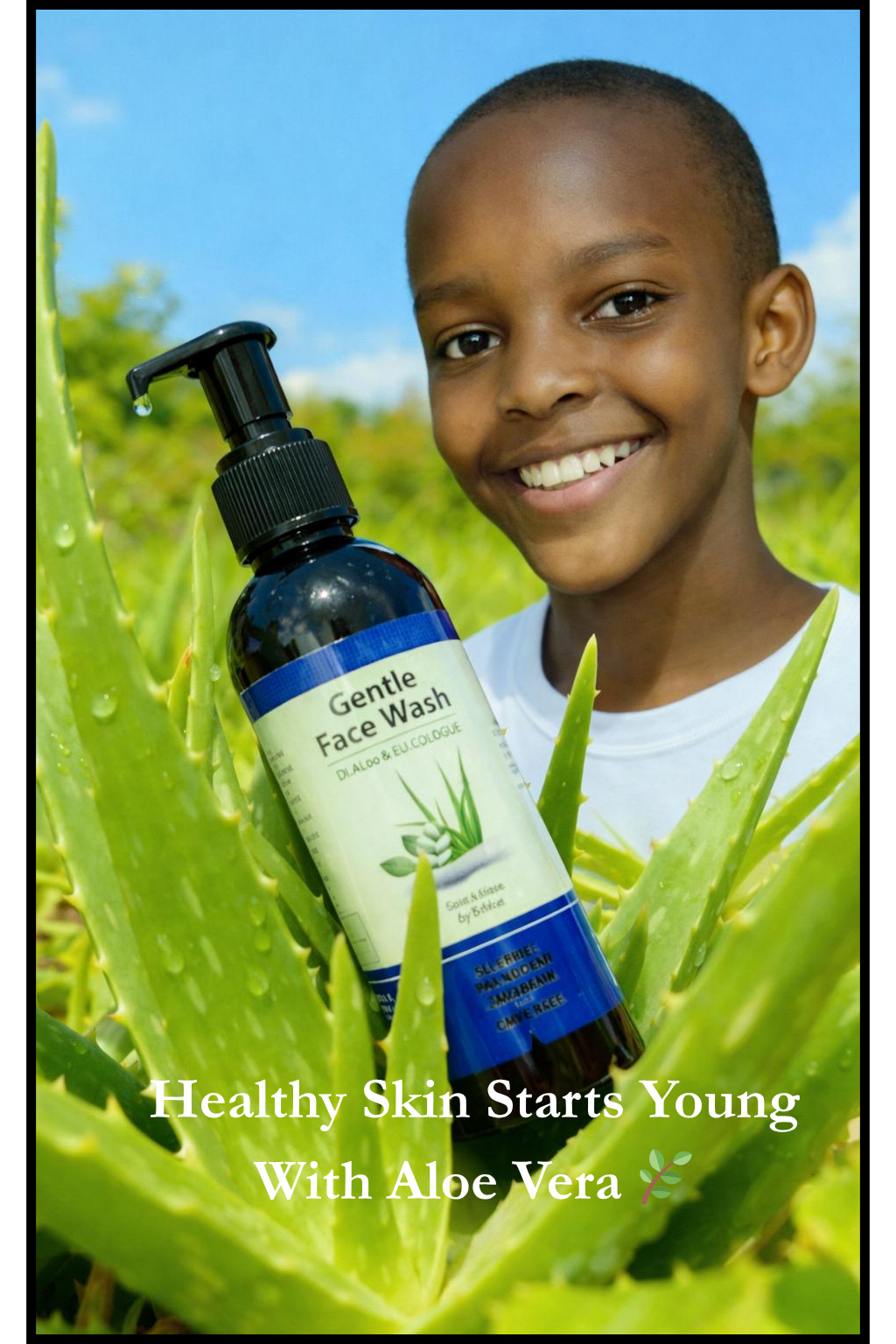 Gentle Face Wash for Teen Boys with Aloe Vera & Tea Tree Oil – Daily Facial Cleanser – 120 ml
