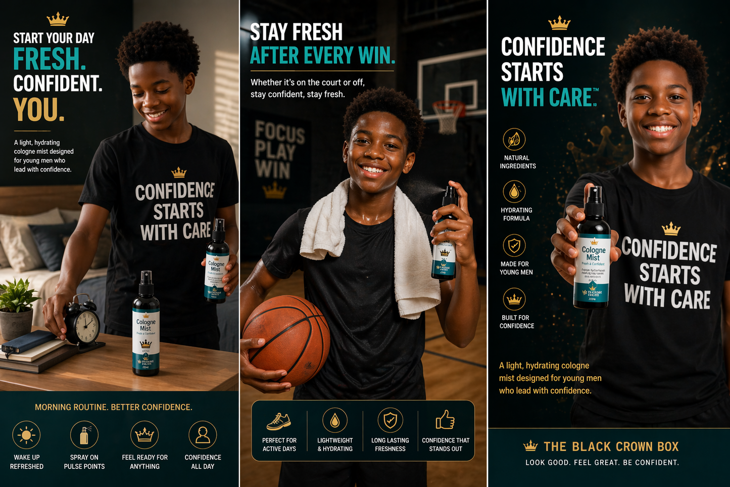 Cologne Mist – Fresh & Confident | Lightweight Daily Fragrance for Teen Boys (120 ml)