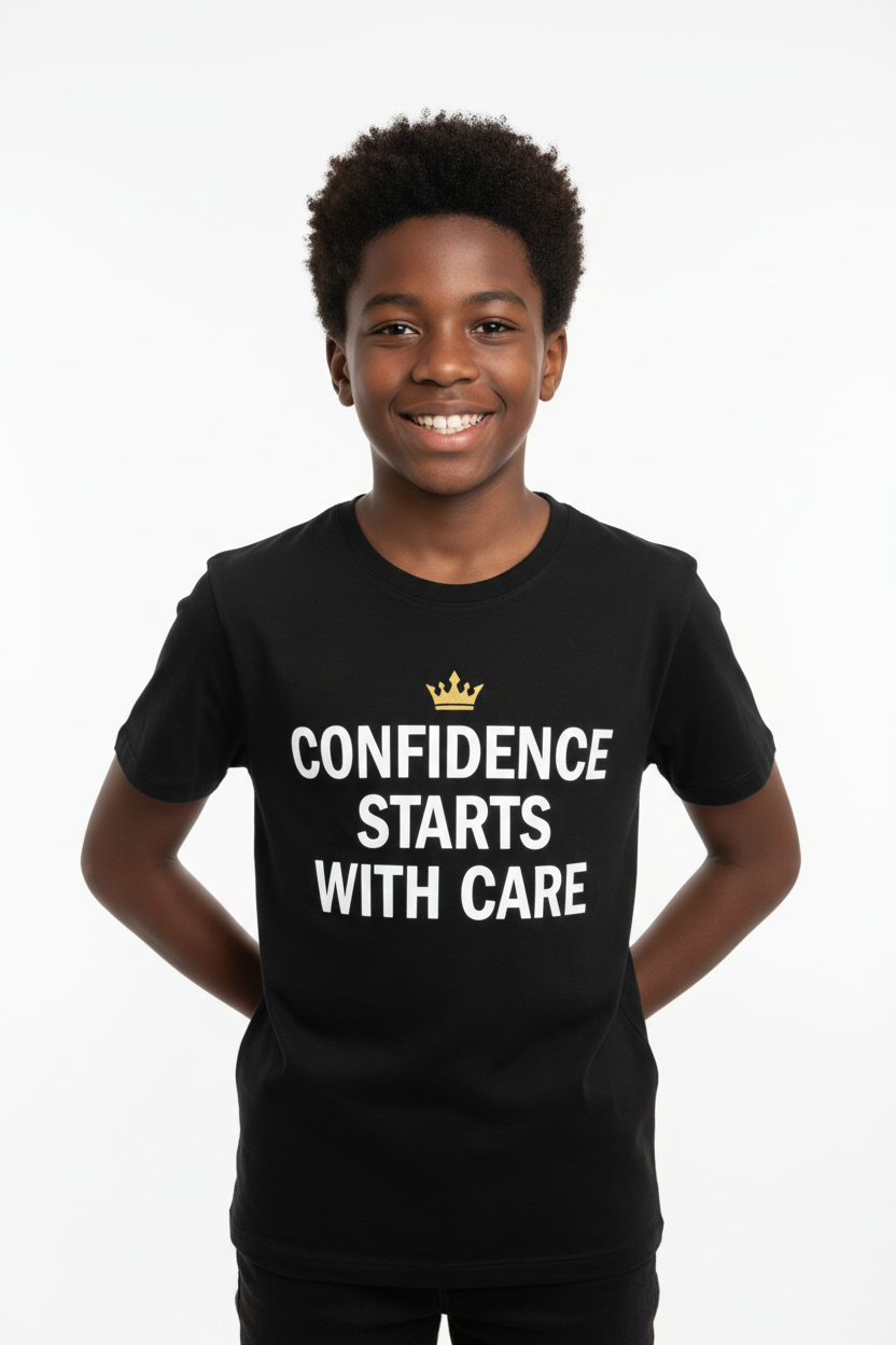 Confidence Starts With Care Tee | The Black Crown Box